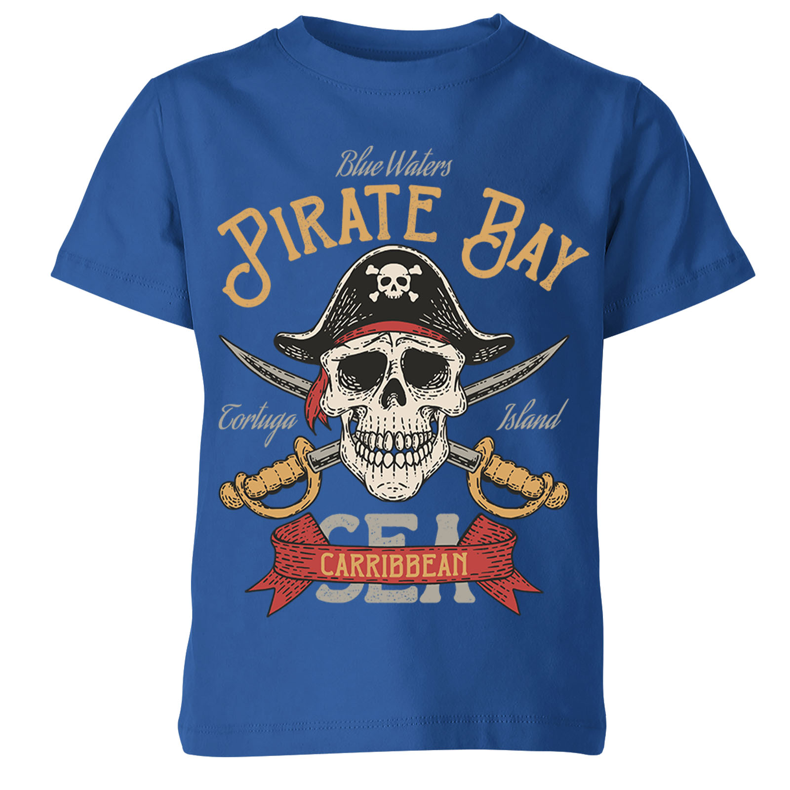 Camiseta Top Pirate Bay Calavera y Tibias Cruzadas Mar Caribe Para Hombres Niños #Or#P1#A - Imagen 12 de 12