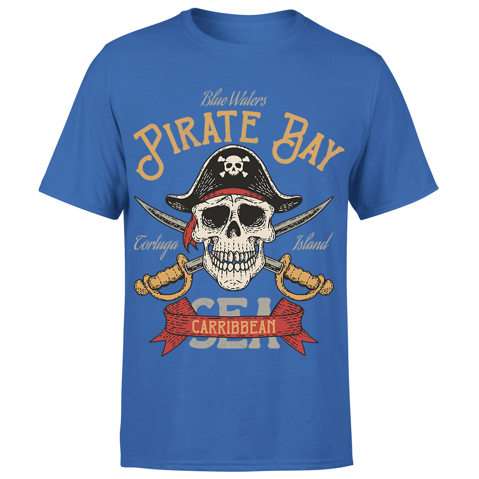 Camiseta Top Pirate Bay Calavera y Tibias Cruzadas Mar Caribe Para Hombres Niños #Or#P1#A - Imagen 11 de 12